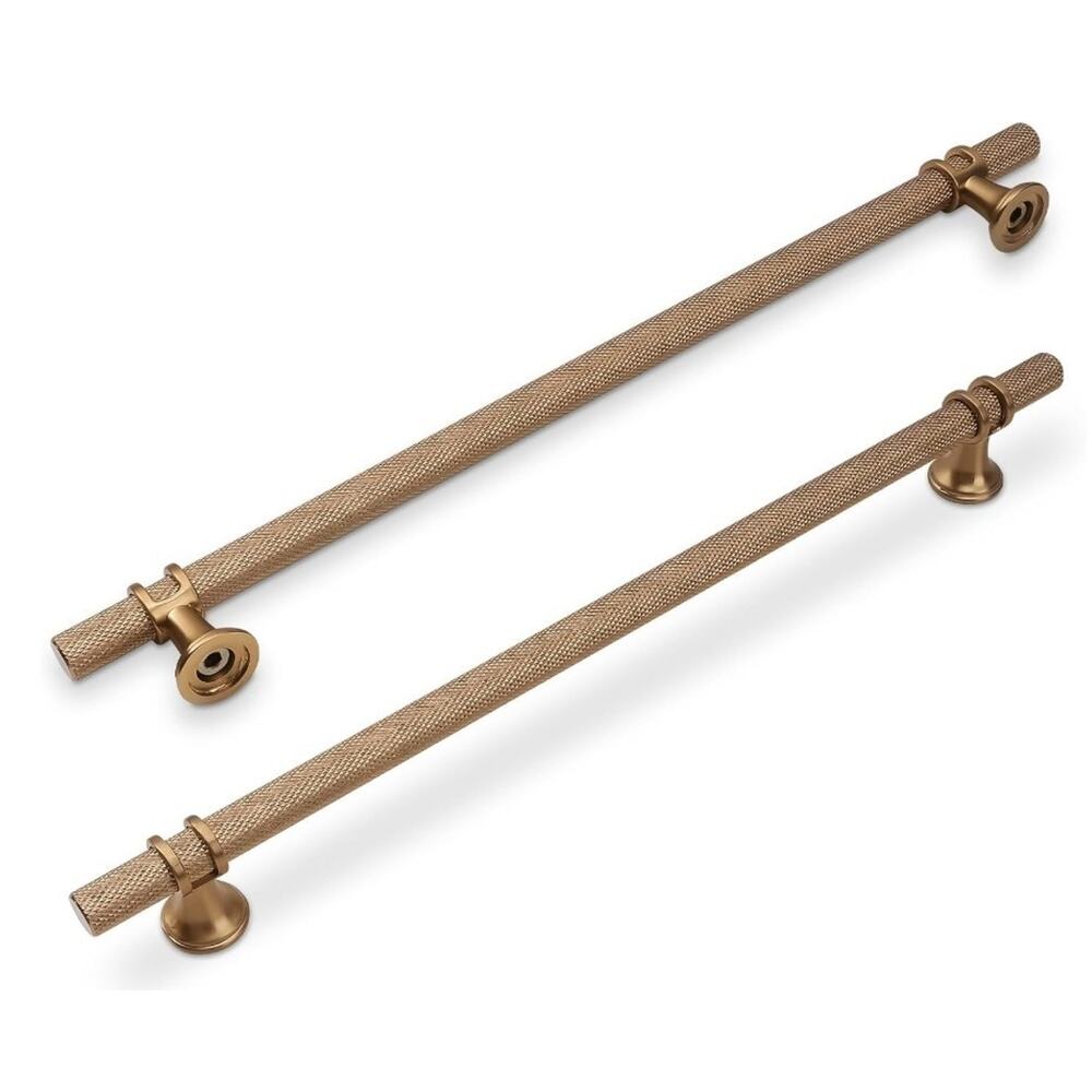 6-Pack 12.6" Knurled Champagne Bronze Cabinet Pulls – Modern Kitchen Drawer Hand